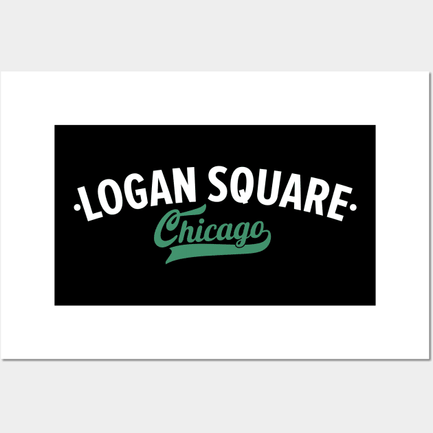 Logan Square Chicago Minimal Logo Design - Chicago Neighborhood Series Wall Art by Boogosh